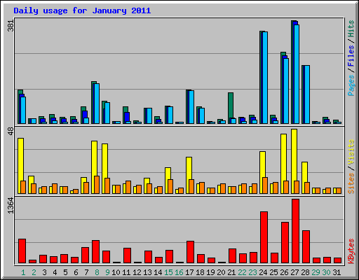 Daily usage for January 2011
