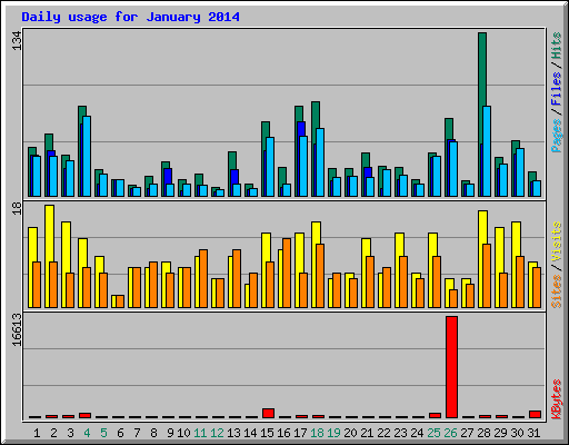 Daily usage for January 2014
