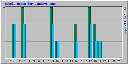 Hourly usage for January 2001