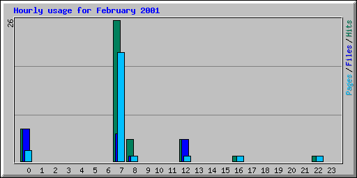 Hourly usage for February 2001