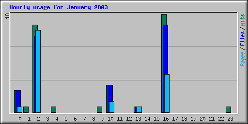 Hourly usage for January 2003