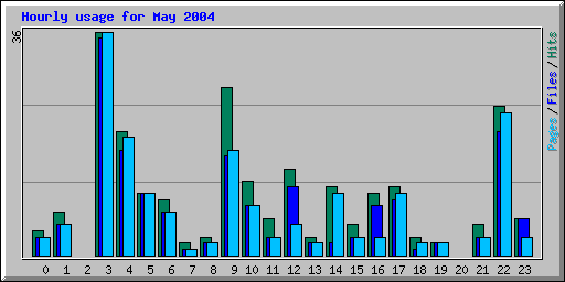 Hourly usage for May 2004