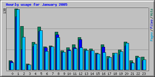 Hourly usage for January 2005