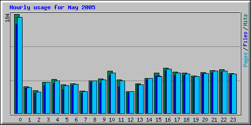 Hourly usage for May 2005