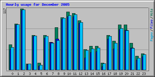 Hourly usage for December 2005