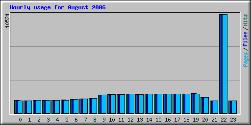 Hourly usage for August 2006