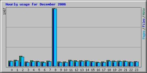 Hourly usage for December 2006