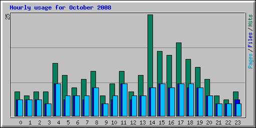 Hourly usage for October 2008