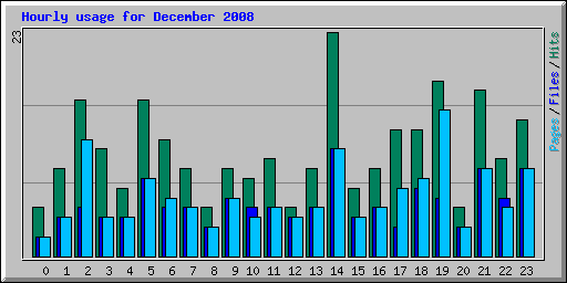 Hourly usage for December 2008