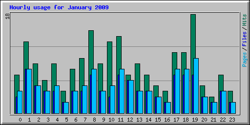 Hourly usage for January 2009