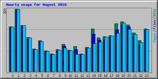 Hourly usage for August 2010
