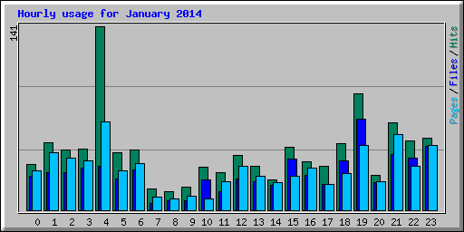 Hourly usage for January 2014