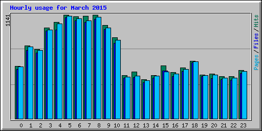 Hourly usage for March 2015