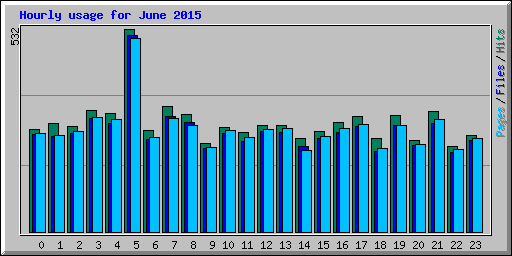 Hourly usage for June 2015