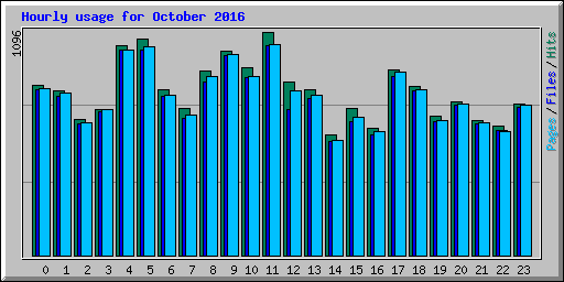 Hourly usage for October 2016