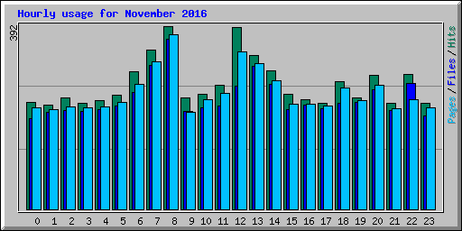 Hourly usage for November 2016