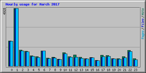 Hourly usage for March 2017
