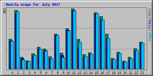 Hourly usage for July 2017