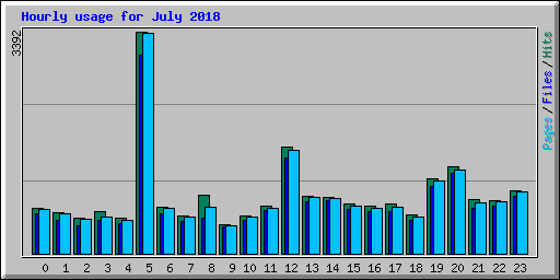 Hourly usage for July 2018
