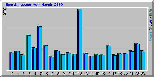 Hourly usage for March 2019