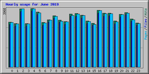 Hourly usage for June 2019