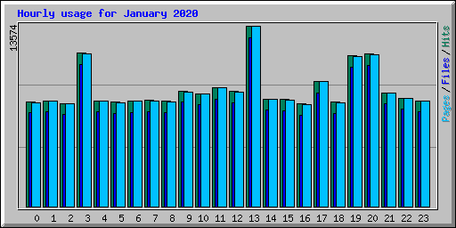 Hourly usage for January 2020