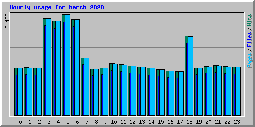 Hourly usage for March 2020