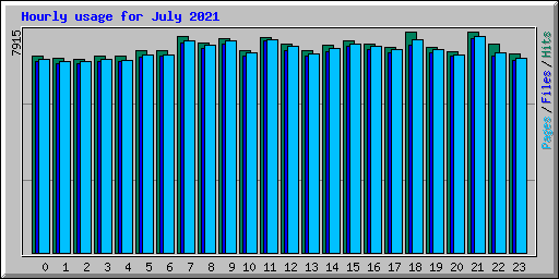 Hourly usage for July 2021