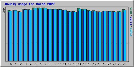 Hourly usage for March 2022