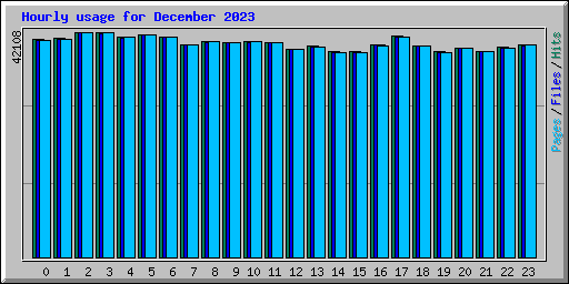 Hourly usage for December 2023