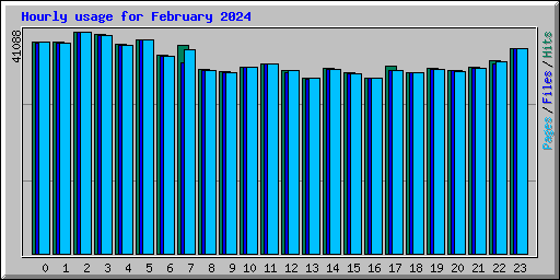 Hourly usage for February 2024